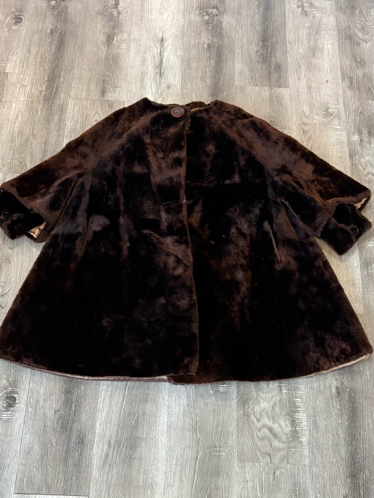 Vintage 1950s Hudson’s Bay Brown Mouton Fur Swing Coat